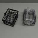 Yarlung 2 Pack Sugar Packet Basket Metal Wire Tea Bag Holder with Removable Stylish Handle, 4.7x3.5x2.5 Inches Coffee Bar Packet Coffee Pod Holder for Coffee Table, Office, Elegant Black
