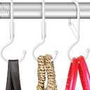 6 Purse Hanger for Closet. Tote Hanger. S-Shaped Hooks S Hooks Twist Design. Anti Drop S-Shaped Hook for Hanging Handbags with Safety Buckle to Prevent Falls. Heavy Duty. (White, Twisted)