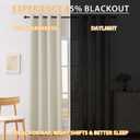 Blackout Curtains for Bedroom 84 inch Curtains,2 Panels,Beige | Cutains for Bedroom,Thermal Insulated Grommet Window Drapes,Waterproof Blackout Curtains for Living Room,52 x 84 in,2 Panels