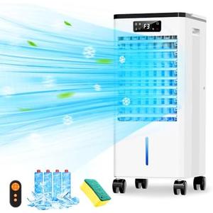 Portable Air Conditioners, 3-IN-1 Evaporative Swamp Cooler, Windowless Air Conditioner, 4 Modes & 3 Speeds, 12H Timer, Child Lock, Smart Remote & Touch Control, Portable Ac Unit for Bedroom, Indoor