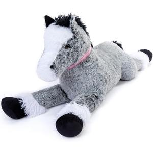 Tezituor 35 Inch Horse Stuffed Animals, Large Stuffed Horse Plush Pillow, Soft Gray Pony Plush Toy for Boys Girls