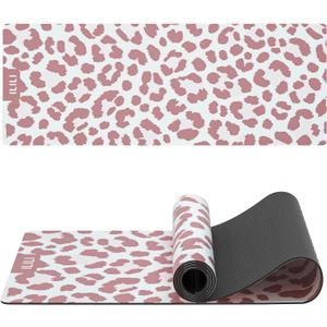 ILILI Yoga Mat Leopard Print Yoga Mat 8mm, Suede & TPE Thick Exercise Mat