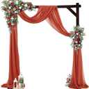 THORISE 7.3FT Wooden Wedding Arch Stand Square Wood Arch Wedding Arbor for Ceremony Party Proposal Scene Garden