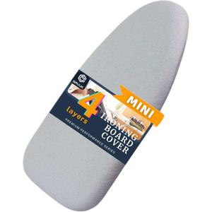SAVUK 12 X 30 inch Smart Table top Ironing Board Cover and Pad with Standard Size, Fits Small, Mini Board, Extra Thick Padding, Elastic Cord, Heat Resistance (Replacement Cover and Pad 12"x30")