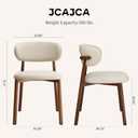 Kitchen Dining Chairs Set of 4 Modern Soft Linen Farmhouse Dining Room Chair with Metal Legs, Beige/Walnut