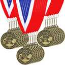 Landical 60 Pcs Science Fair Award Medals 2 Inch Bulk Gold Medals with Neck Ribbons Science Fair Project Participation Prizes Trophies Gift for Education Competitions Event Winner