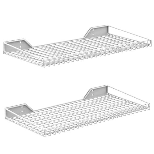 WALMANN 2 Pack Garage Wall Shelf, 23.5" x 12" Wall-Mounted Storage Shelves for Garage, Closet, Laundry Room, Heavy Duty Floating Shelving, Holds Up to 65 lbs(White)
