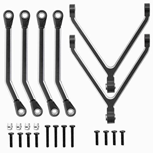 6PCS ShareGoo Metal High Clearance Chassis Links Rod Linkage Pull Rods Compatible with 1/24 FMS FCX24 RC Upgrade Parts (Black)