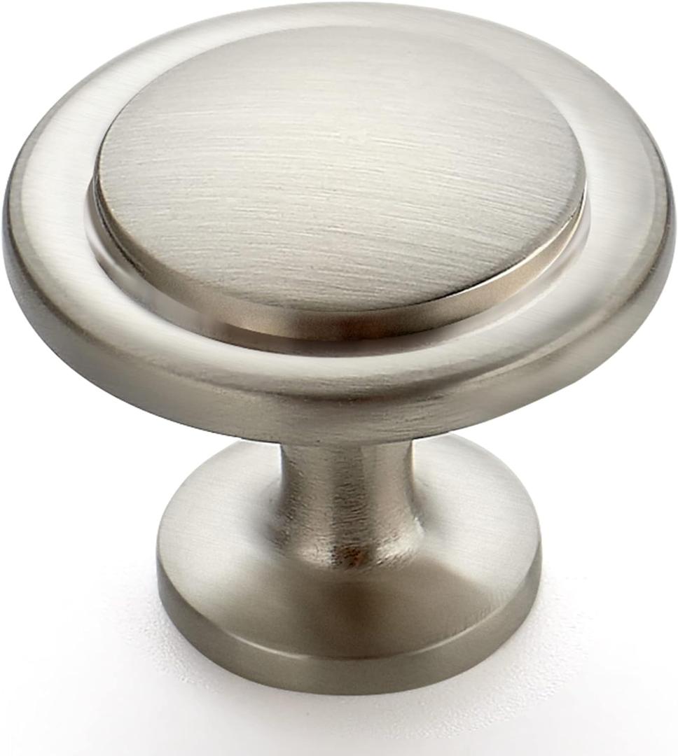 Ravinte 10 Pack 1-1/4 Inch Kitchen Cabinet Knobs Brushed Nickel Zinc Pulls Door Handles for Dresser Drawers