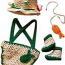 Newborn Photography Props Baby Photo Outfits Crochet Knitted Fisherman Set