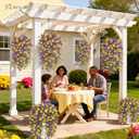 Artificial Hanging Flowers for Outdoors Spring Summer Decoration, 4PCS UV Resistant Silk Fake Hanging Plants for Patio Porch Front Yard Window Garden Indoor Decor(Purple&Yellow,4PCS)