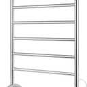 Freestanding Towel Warmer 6 Bars Plug-in Option 3 Working Modes Mirror Polished Stainless Steel 24W 34H