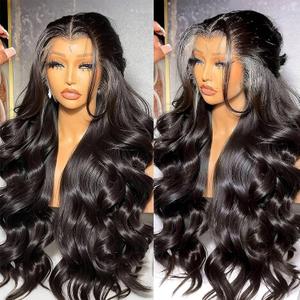 Body Wave Lace Front Wigs for Black Women, Long Glueless Lace Front Wig with Pre Plucked Natrural Hairline and Baby Hair for Women (Body Wave Wigs 26")