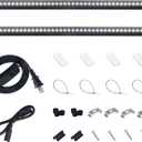Barrina T5 Grow Lights for Indoor Plants, 2FT 20W (2 X 10W) Plant Grow Lights Indoor with Magnetic Bar, Linkable Plant Growing Lamps with Black Cover, Plug and Play, 5000K, 2 Packs