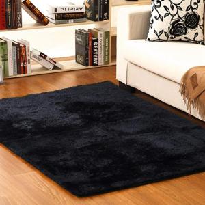 KAIJIE Super Soft Shaggy Rugs Fluffy Carpets,Rug for Living Room Bedroom Girls Kids Room Nursery Home Decor, Non-Slip Plush Indoor Floor Bedside Rug,60x120cm (23.6x47inch/60x120cm, Black)