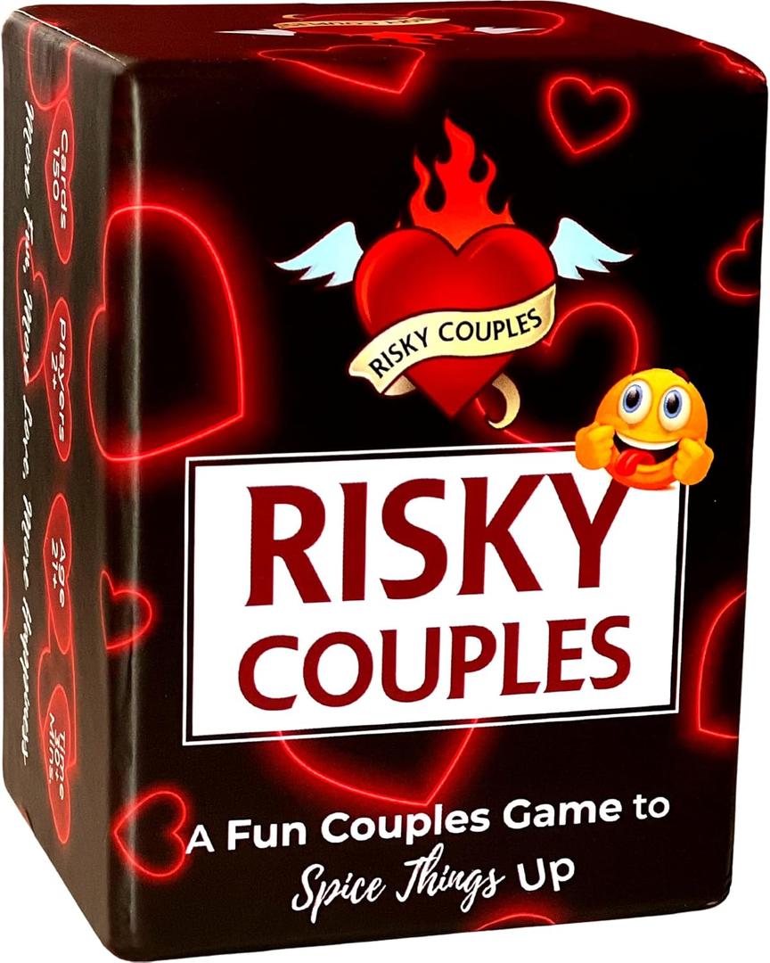 RISKY COUPLES - Super Fun Couples Game for Date Night: 150 Dares & Questions for Your Partner. Romantic Anniversary & Valentines Gifts. Card Game for Couple