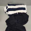ETCYY NEW Lounge Sets for Women 2 Piece Outfits with Side Split Sweatshirt Tops and Wide Leg Sweatpants (Large, Stripebluewhite)