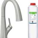 Elkay LKAV7051FLS Avado Single Hole 2-in-1 Kitchen Faucet with Filtered Drinking Water Lustrous Steel