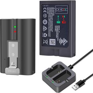 2-Pack V4 Battery Replacement with Charger Station for Ring-Doorbell Camera 2/3/4, Spotlight Camera Stick Up Cam, Rechargeable Upgraded Lithium Li-ion Batteries Indoor 3.65V 6040mAh/22.046Wh