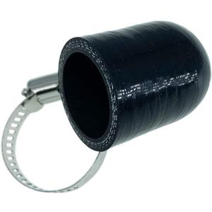 1" (25mm) Black Universal Reinforced Silicone Coolant Cap With Clamp For Bypass Heater Vacuum Water Port Protective End Cap Kit