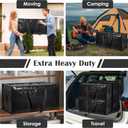6 Pack Moving Bags with Full-Open Side Zipper, Extra Large 93L Heavy Duty Waterproof Foldable Storage Totes for College Dorm, Moving & Home Organization Black