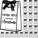 Shinylin 24 Pcs Employee Appreciation Clear Gift Bags Inspirational Clear Plastic Gift Bags with Handle Thank You for Being Awesome Reusable Party Favor Bag for Employee Coworker Teacher, 10 x 7 x 3.1 (Black)
