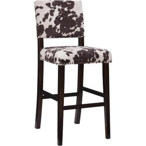Linon Udder Madness Corey Bar Stool, 19"W x 22.5"D x 44.75"H, Brown, Bar Height