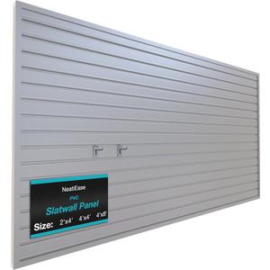 NeatiEase Slatwall Panel Wall Storage Systems, 4 x 8ft Slat Wall Paneling Garage Wall Organizer, Heavy Duty Wall Mounted PVC Wall Rack (Gray) (Grey)