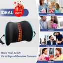 BYMECOST Lumbar Support Pillow for Car, Memory Foam Car Seat Back Support Pillow for Driving, Back Cushion with Strap for Pain Relief, Ergonomic Back Cushion for Office Chair, Wheelchair (Black)