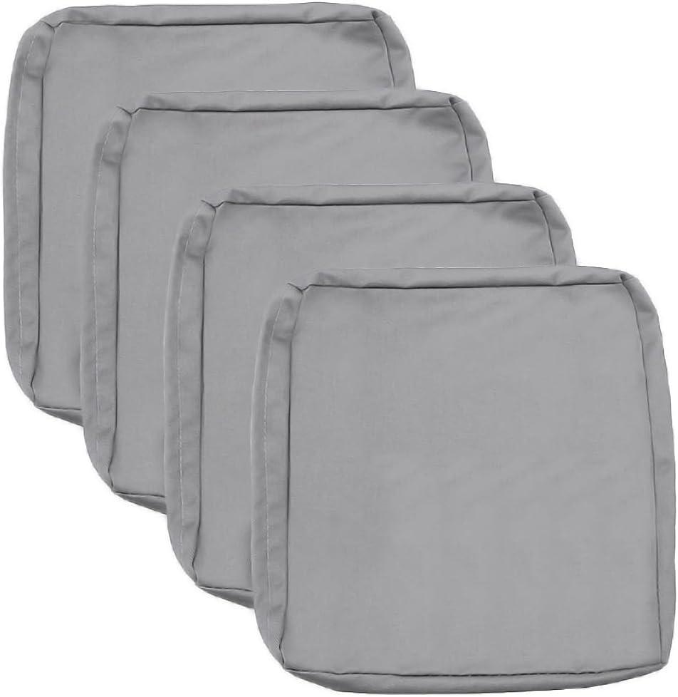 Sqodok Patio Cushion Covers 25x25 inch, Waterproof 4Pack Outdoor Cushion Covers Replacement,Seat Slipcovers for Patio Furniture, Sectional Sofa, Wicker Chair, Grey