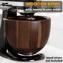 SpaceAid Wooden Bowl for Mixer - Kitchen Space Aid Acacia Wood Mixing Bowls Holder for Stand Mixer, Compatible with 4.5 & 5 QT Tilt-Head Models Kitchen, Natural Wood