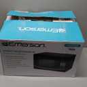 Emerson 0.9 Cu. Ft. Compact Countertop Microwave Oven with Touch Control, LED Display, 900W, 6 Auto Menus with Removable Glass Turntable and Child Safety Lock, MW9255W, White