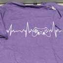 Gamer Heartbeat Funny Video Game Gift Boys Men Gamer T-Shirt M Purple Heather