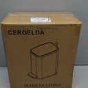 CEROELDA Small Bathroom Can with Lid Soft Close-5L/1.3 Gal Stainless Steel Garbage Can-Step Pedal Wastebasket Slim Bin for Office, Bedroom, Toilet, Live Room-White