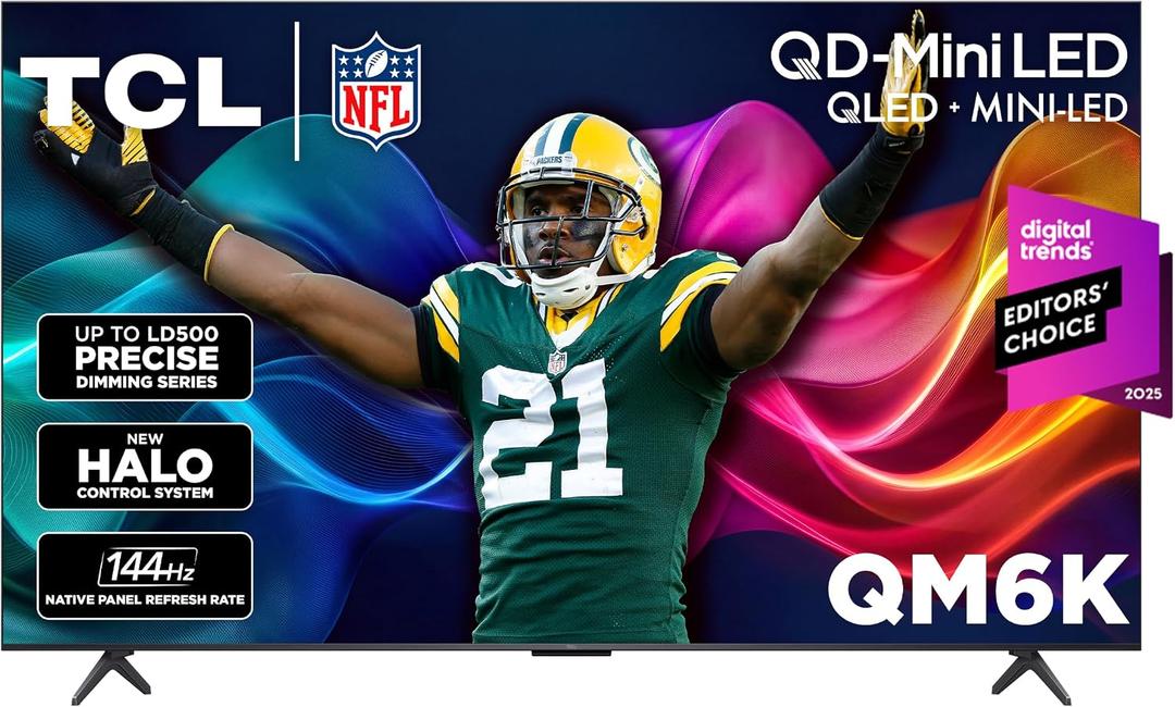 TCL 65 Inch QM6K Series QLED Mini LED 4K HDR Smart Google TV, 65QM6K