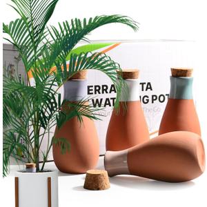 B SEPOR 4 Pack Classic Ollas Plants Irrigation Pots - Terracotta Self Watering Globes - Drippers System for Vacation or Holiday (400ml 4Pack)