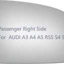 JZSUPER Side Mirror Glass fit for Audi A3 A4 A5 Quattro, RS5 S4 S5 Passenger Right Side RH Convex, Including Adhesive (2010-2017)