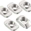 uxcell Sliding T Slot Nuts, M8 Half Round Roll in T-Nut for 4545 Series Aluminum Extrusion Profile, Carbon Steel Nickel-Plated, Pack of 30