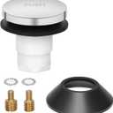 Tub Stopper Bathtub Drain Stopper Cover, Bathroom Tub Plug with 3/8 in. and 5/16 in. Thread Adapter, Compatible with K-1068204, Chrome Cover