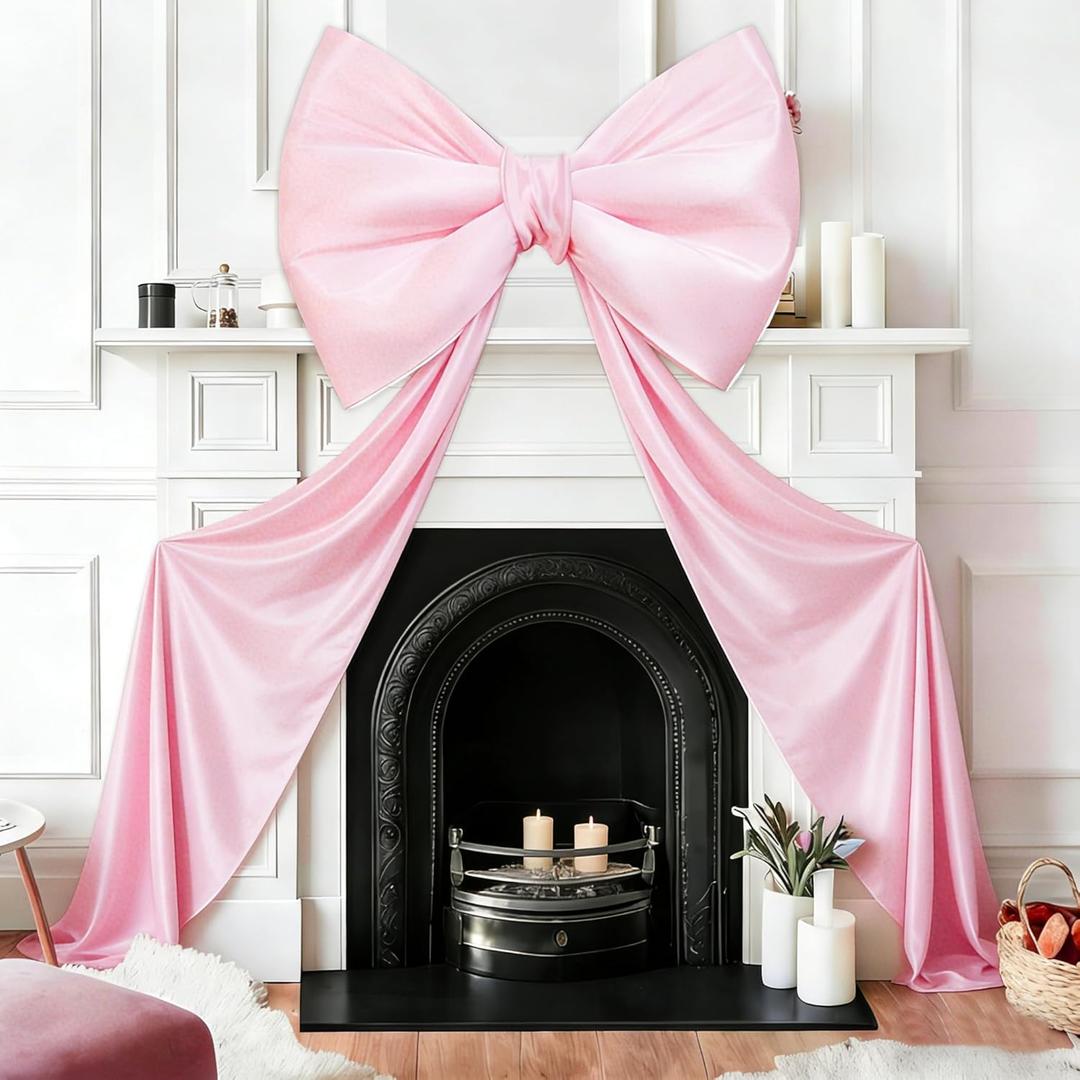 Pink Bows Birthday Decorations, 40''20'' Big Wall Decor for Party Decorations Wedding Backdrop, Large Bows for Baby Shower, Backdrop Room, Christmas, Event Decorations (Small)
