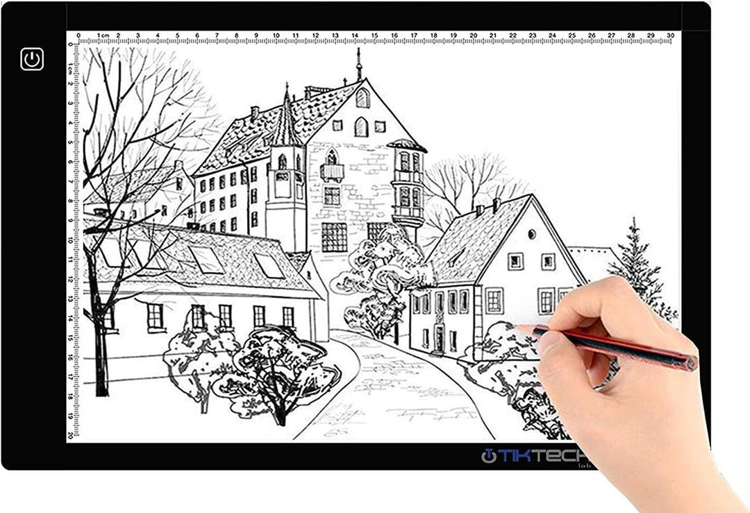 A4 Ultra-Thin Portable LED tracing Light Box Dimmable Brightness LED Art Tracing Pad for Artist Drawing Sketching Animation Stencilling and 5d Diamond Painting (Black, A4)