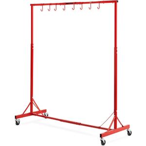 VEVOR Painting Rack, 5 ft-7 ft Adjustable Height, 66 lbs Capacity Automotive Paint Stand, 8 Hooks Drying Rack With 4 Swiveling Wheels, Auto Body Stand for Repair Shops & Garage