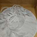 dressfan Fascinator Hats for Women,Linen Vintage Feather Headwear for Derby/Church/Wedding/Cocktail/Tea Party (White)
