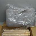 IBUYKE Saddle Cushion Vanity Stool Chair, Foot Rest Stool with Solid Wood Legs, Modern Vanity Bench Ottoman for Piano, Upholstered Seat for Bedroom, Entryway, Wooden Legs&Light Gray WBD007NG