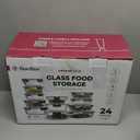 FineDine 24 Piece Premium Borosilicate Glass Meal Prep Containers Glass - Airtight Food Storage Containers with Lids, Hinged Locking Lid, BPA Free, For Meal Prep/Freezer/Oven