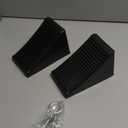 Heavy-Duty Rubber Wheel Chocks with Eyebolt for Cars, RVs, Trucks, Trailers, and Vehicles, 2 Pack Anti-Slip Design Chocks Black Wheel Wedge, (6.5" x 3.75" x 4"), 2 Pcs