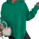 ANRABESS Womens Oversized Hoodies Long Sleeve Fleece Side Slit Hooded Sweatshirts Pullover 2026 Fall Outfits Y2K Clothes (XSmall, Green)
