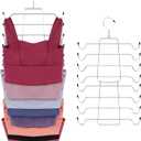 ZEDODIER 2 Pack Tank Top Hanger, Space Saving Bra Hanger, Non-Slip Hanging Sport Bras Holder, Closet Organizers and Storage for Camisoles Tank Tops Bras Ties Swimsuits Strappy Dress, Silver