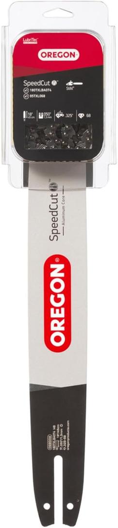 Oregon 18-Inch Replacement Chainsaw Bar & 95TXL068G Chain, .325" Pitch, .050" Gauge, 68 Drive Links, Fits Various Stihl Models (578767), Gray, Red