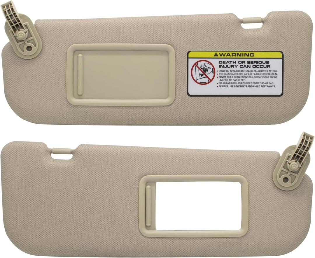 Driver Left & Passenger Right Side Sun Visor Compatible with Hyundai Elantra 2011-2015 Hyundai Veloster 2006-2016 Replacement OEM Number 852103X000TX Colour Beige